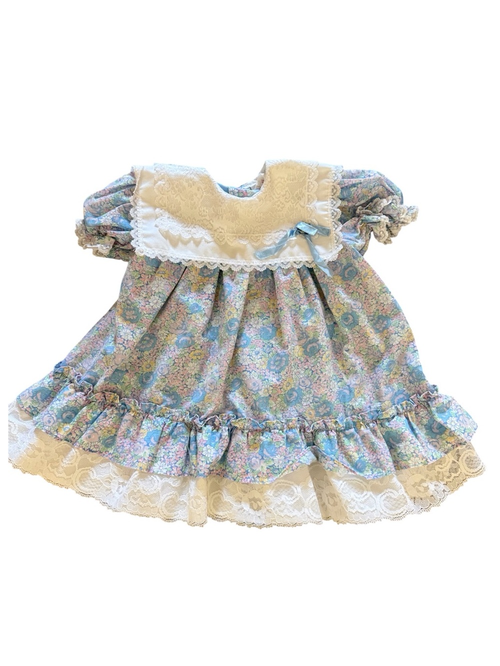 VINTAGE BABY DRESS Floral with Lace Detail